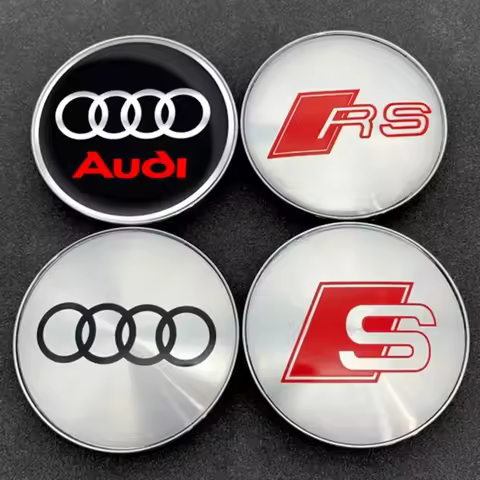 4pcs 56/60/63/65/68mm Wheel Hub Caps Sticker Car Emblem Badge Decoration for AUDI S RS A3 A4 B8 8P 8