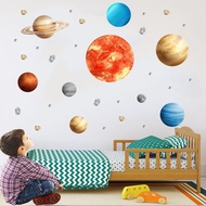 Solar System Sticker Planet Science Planet Sticker pelekat Hiasan Dinding Ruang Untuk Bilik Kanak-Ka