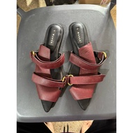 MADER Open to Toe Mules Maroon - Preloved Women's Shoes