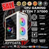 JEFFDATA.PC - SYSTEM UNIT CPU GAMING RYZEN 7 5700G B450M 16GB 240GB SSD RADEON VEGA 8 MMA CASE