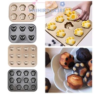 CHIHIRO1X3EE Cake Mold, Cat  Shape Non Stick Cupcake Baking Tray, Portable DIY 6/12 Cavity Carbon St