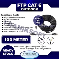 100 Meter Outdoor FTP LAN Cable CAT6 - Rj45 - Plugboot Black Ready to Use Original Thick
