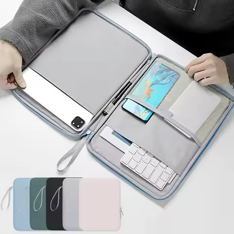 1PC Tablet Sleeve Bag Notebook Bag Large Capacity Multilayer Carrying Case Portable Tablet Handbag