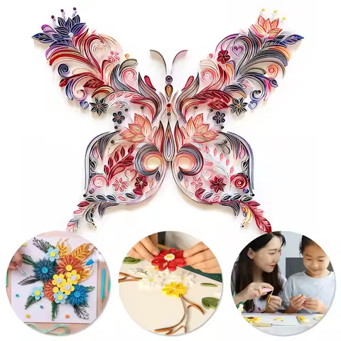 8Pcs DIY Quilling Tool Kit Includes Comb Ruler Pen Tweezers for Paper Craft Art Projects Quilling Ne