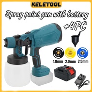 Electric Paint Spray Gun Cordless Spray Gun Full Accessory Pack Paint Sprayer 3 Spray Patterns Nozzl