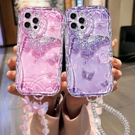 For IPhone 17 16 11 Pro 13 15 7Plus Pro Max 8 6 6s XR XS Pink Purple Butterfly Case