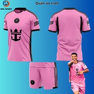 (Vải thun mè) Áo bóng đá CLB Inter Miami hồng sân nhà 2024/2025 áo bóng đá in tên số theo yêu cầu ĐH