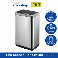 EKO Mirage Sensor Bin EK9278MT - 30L Stainless Steel Dustbin Rubbish Bin Trash Can Tong Sampah