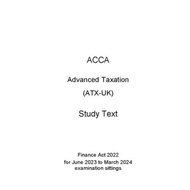 ACCA P6 (ATX-UK) Advanced Taxation (FA2021) STUDY TEXT