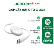 UGREEN Type C to Type C data drawstring cable 1m PD fast charging 100W | 480 Mbps transmission speed