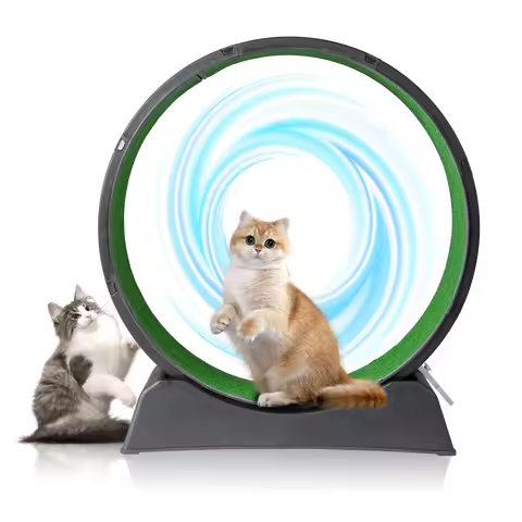 Pet 39-inch Indoor Cat Exercise Wheel Treadmill Cat Wheel Exerciser With Carpeted Runway