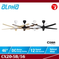 ALPHA Cosa CX20 5B 56 Inch Ceiling Fan with 5 Blades (12 Speed Remote) CX20-5B/56