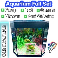 Ready stock Small Aquarium/Aquarium Kecil (full set) Size: 36x31x24cm,36x37x24cm