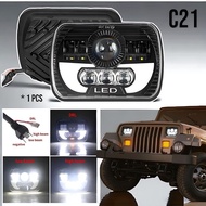 C21 5X7 Inch LED Box Headlight H4 Socket