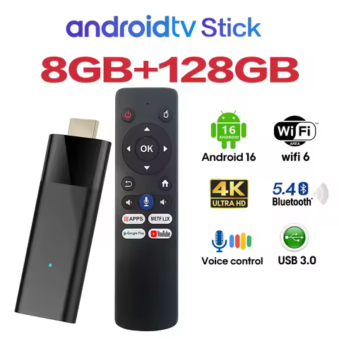 Q12 Smart TV Stick Android 16.0 Allwinner H313 2.4G&5G Wifi Ram 4GB 8GB Rom 64GB 128GB Netflix Youtu