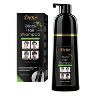 Black Hair Dye Shampoo for Gray Hair, DEXE Semi-Permanent Hair Color Shampoo for Women and Men, Simp