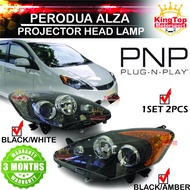 Vland Perodua Alza Head Lamp Smoke Black 2010 2021 Alza lampu depan