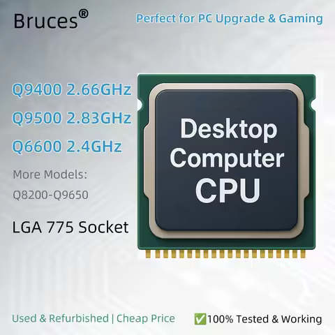 Core 2 Quad CPU LGA 775 Q9400 Q9500 Q6600 2.4-2.83GHz Used Desktop Processor Cheap for PC Upgrade Ga