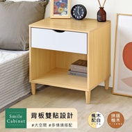 【HOPMA】 白色美背現代單抽斗櫃 台灣製造 桌邊矮櫃 收納置物櫃 沙發邊櫃 抽屜櫃 雙層化妝櫃 床頭櫃