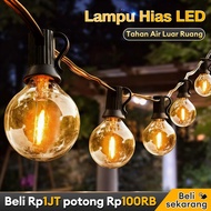 Outdoor Decorative Lights Yellow Cafe Lights 30M Decorative Lights Christmas Lights G40 LED Decorati