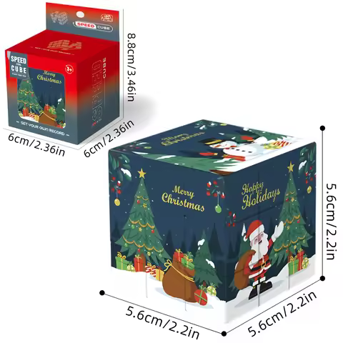 Christmas 3x3 Cube Blue Version, Magic Cube, 3x3 Puzzle Cube, Christmas Gifts, Holiday Gifts
