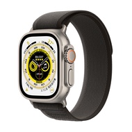 Apple Watch Ultra 49mm 鈦金屬錶殼搭配黑色配灰色越野錶環M/L-GPS+行動網路版 贈星巴克迪士尼徽章
