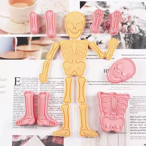 Halloween Human Body Skeleton Cookies Mold Cake Baking Fondant Household 3d Three-dimensional Cookie