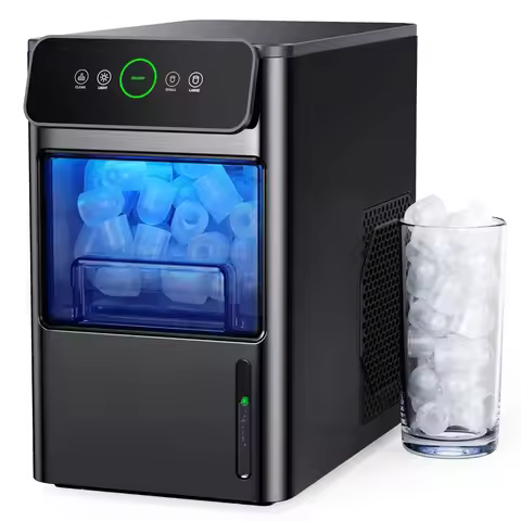 Ice Maker Coutertop Machine - Portable Cube Maker, 20lbs of Bullet per Day, 6 Cubes in 6 Mins, Visib