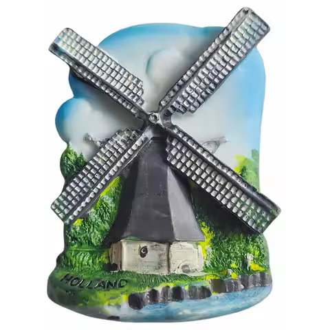 Holland 3D Windmill Fridge Magnet Souvenir Gift,Resin Handmade Holland Refrigerator Magnet Home Deco