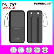 Pineng Original  PN-797 / PN797 (10000mAh) | 22.5W Fast Charging | Built-In Cable Powerbank | LED Di