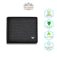 William Polo Genuine High Quality Men's Wallet - Crocodile Embossed Full Grain Cowhide Wallet - EmQ 