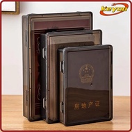 [KEYOO] Certificate Storage Box, Transparent Plastic A4 File Box,  A4 Multifunctional Dustproof Desk