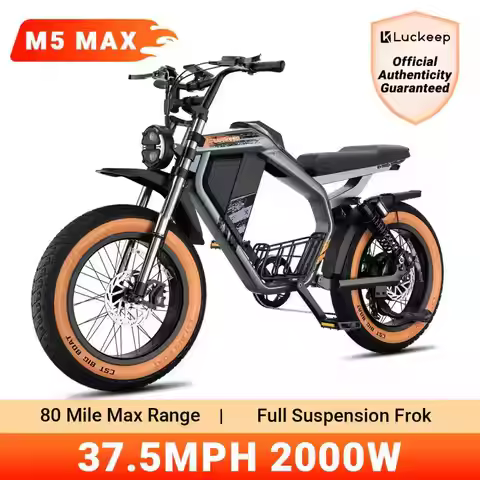 Luckeep M5 MAX Electric Bike for Adults,2000W Peak Motor,37.5MPH, 52V 20AHBattery Ebike,80 Miles 20"
