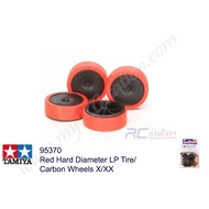💯Tamiya #95370 - Red Hard Diameter LP Tire/Carbon Wheels X/XX[95370]