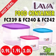 LAVA Food Container 0.9L(FC239) & 1.9L (FC240) & 3.0L (FC242) BPA Free/Bekas Makanan LAVA 0.9L (FC23