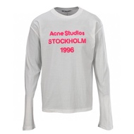 26SS ACNE STUDIOS 1996 Pink Flocking Letter Long Sleeve T-Shirt