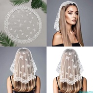 Lace Mantilla Veil for Women, Outdoor Church Prayer Scarf