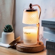 實木定時融蠟燈 - 白菱格