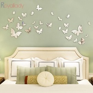 Mirror Wall Sticker DIY Butterfly Golden Acrylic Art Assemble Butterfly