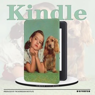 小女孩與小狗適用kindle7/8代電子書保護套5代oasis2/3防摔帶休眠
