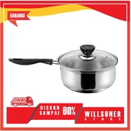 Pan 20 cm Stainless Steelmie + Glass Lid