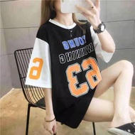 H W shop เสื้อยืดแฟชั่นผู้หญิงลายทางแขนสั้นคอกลม เนื้อผ้าดีใส่สบาย! New Fashion womens #HAN SY SOCIE