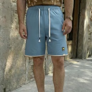 Handsome Men Shorts Korean Five Quarter Pants Basic Style Summer Men Drawstring Short Pants 4 Colors