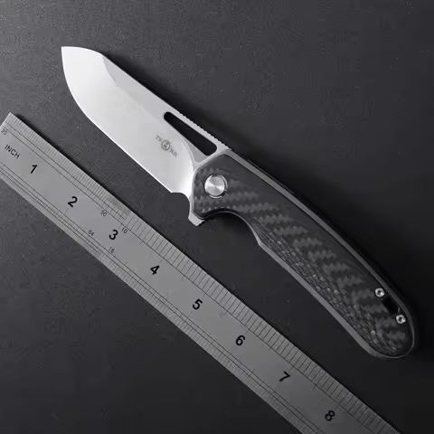 TWOSUN TS380 Quality Folding Knife M390 Steel Tactical Military Multitool Knife Large Carbon Fiber T