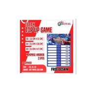 Top UP GAME POSTER/A3 GAME/TOP UP GAME LABEL
