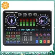 DJ20 Studio Sound Card with 48V Microphone System, Reverberation Tech, and Noise Reduction for Cardi