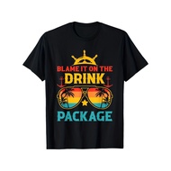 Funny Cruise Matching Quote Blame It On The Drink Package T Shirt Loose Style New Unisex Short Sleev