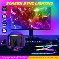 24-34 Inch Computer Monitor Screen Ambient Backlight Color Real-Time Sync LED Strip Light Game Atmos