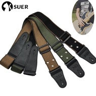 SUERHD Guitar Belt, Easy to Use Pure Cotton Guitar Strap, Durable End Adjustable Vintage Guitar Accessories Electric Bass Guitar