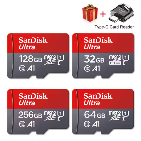 SanDisk Memory Card 128GB 64GB 256GB 100MB/S Micro sd card UHS-1 Class10 32GB 16GB flash card Memory